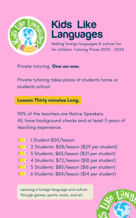 Tutoring for Individual and small groups (Class Length: 30 min long)